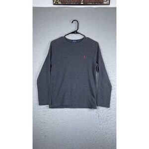 Polo Ralph Lauren Shirt Boys Large 14-16 Gray Long Sleeve Thermal Pony Logo Tee